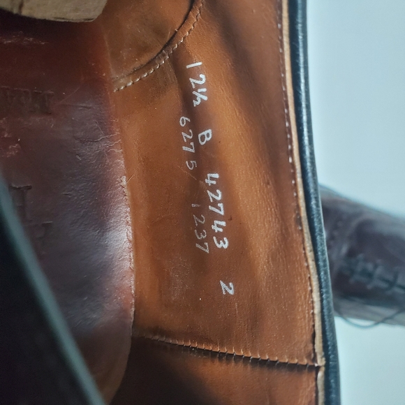 Men's Allen Edmonds McAllister 12.5 B Burgundy Oxford Wingtip Leather Shoes 6275 - Picture 6 of 11